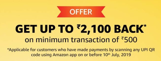 Read more about the article Amazon Scan & Pay Offer : Get Cashback Upto Rs.2100 on Your UPI Transaction