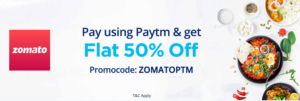 Read more about the article Pay Using Paytm & Get 50% Cashback Upto Rs.100 On Zomato Order