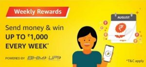 Read more about the article Amazon Send Money offer(September 2019): Get Upto Rs.1000 Cashback Every Week