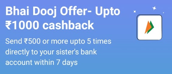 Read more about the article Paytm Diwali Bhai Dooj Offer – Send Money Rs.500 & Get Upto Rs.1000 Cashback