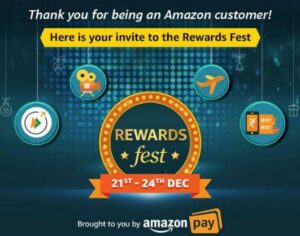 Read more about the article Amazon Rewards Fest- Get Free Rs.225 Amazon Pay Balance, Free Food & More Exciting Offers