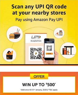 Read more about the article Amazon Scan And Pay 2020- Win Upto Rs.500 Cashback In Amazon Pay Balance