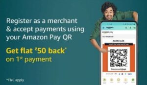 Read more about the article Amazon Pay Merchant- Flat Rs.50 Cashback On Non-Merchant Account | Account Specific…