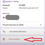 Disable PhonePe Auto Top Up