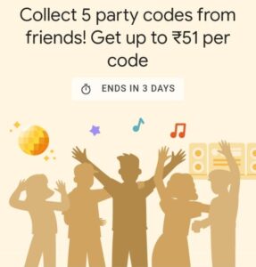 Read more about the article Google Pay New Year Party Offer- Get Rs.255 Cashback On Collect 5 Party Hunt Codes